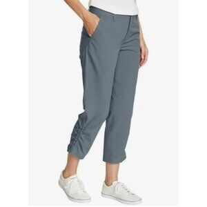 Women's Eddie Bauer Pants Size 16 Gray Ripstop Crop Stretch Stormrepel Secure Pk